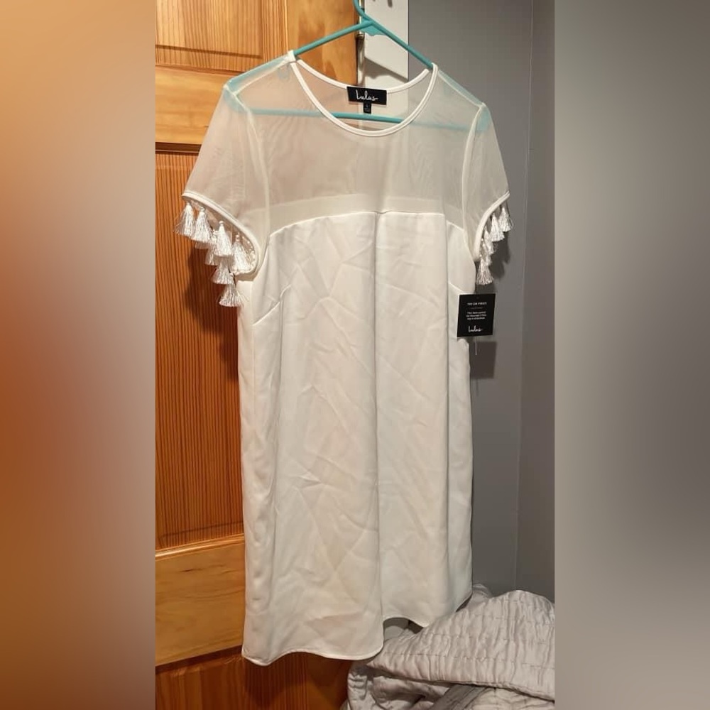 NWT White Fringe Dress